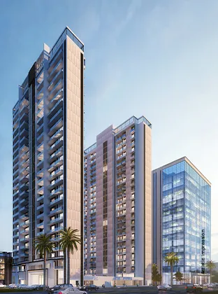 Retail shops on a 108-meter wide road